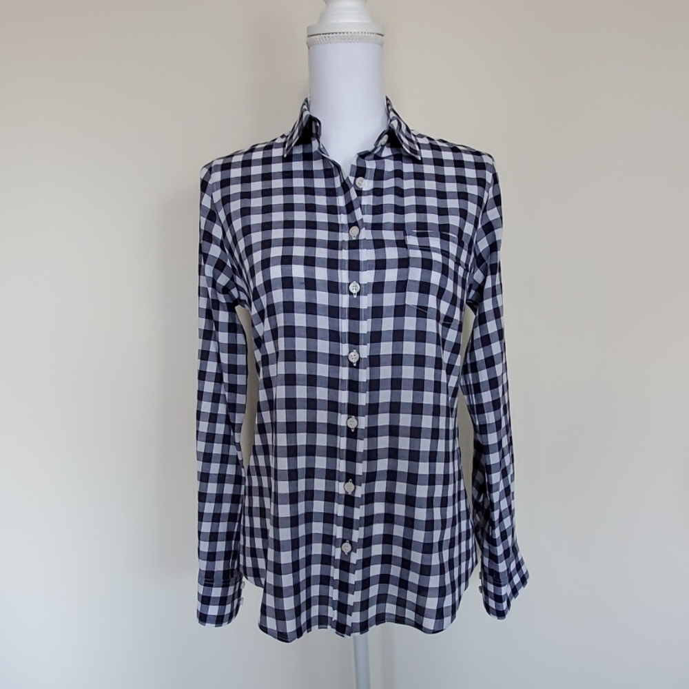 J. Crew blue gingham shirt